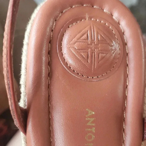 A M 10 Boho Chic Leather Strappy Espadrilles Wedge Sandals New - Picture 7 of 8